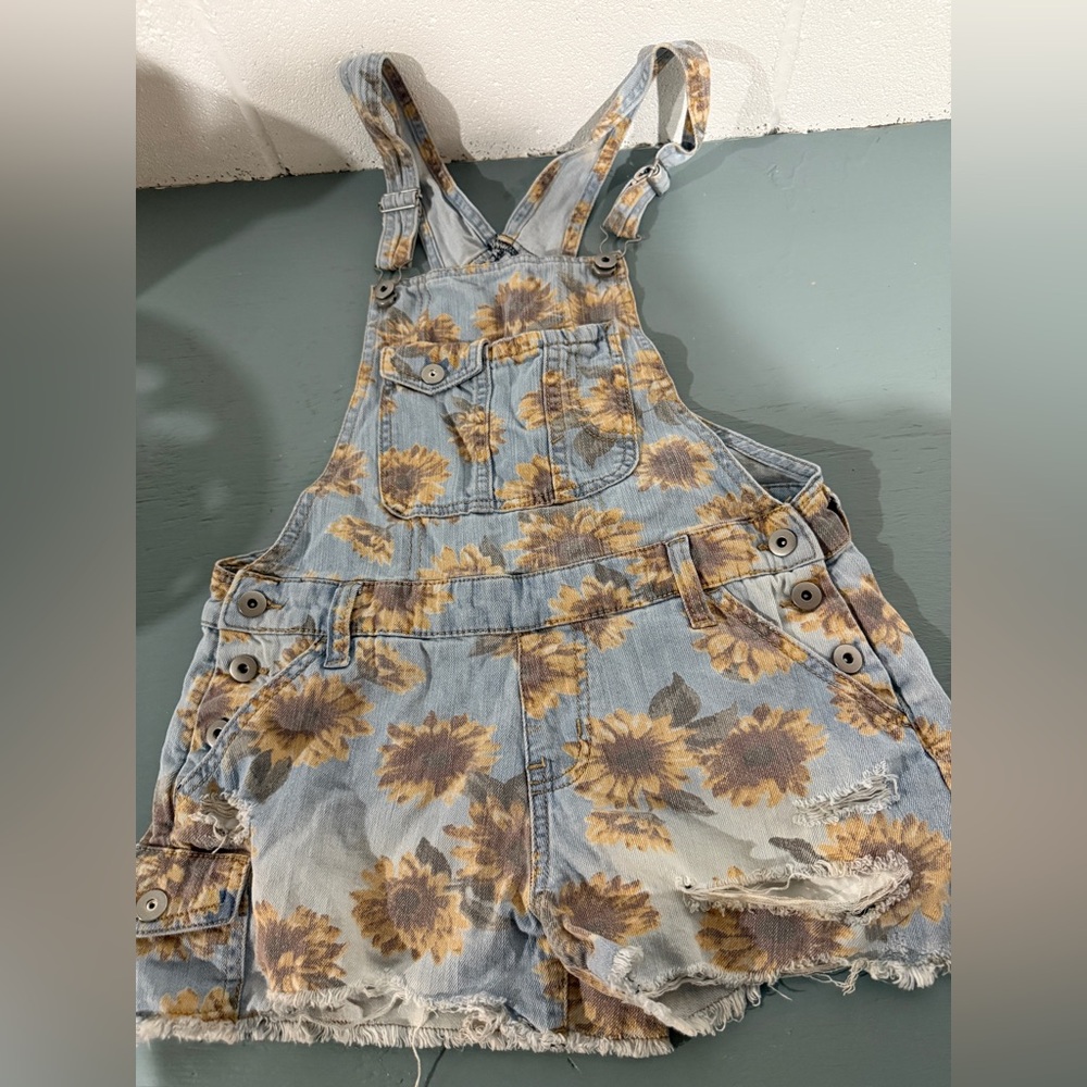 Jean short overalls